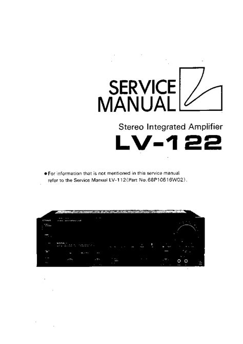 Manual: LV122 SM LUXMAN : Free Download, Borrow, and .